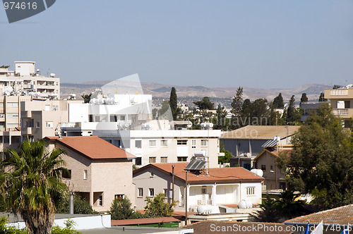 Image of rooftop cityscape view of Larnaca Cyprus hotels condos apartment