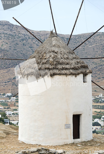 Image of Greek island windmill Ios Cyclades