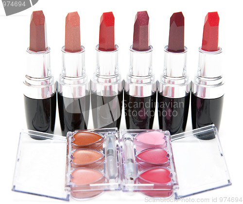 Image of Lipstick stands in row