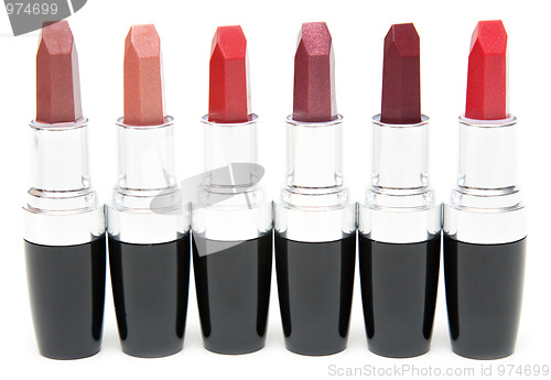 Image of Lipstick stands in row