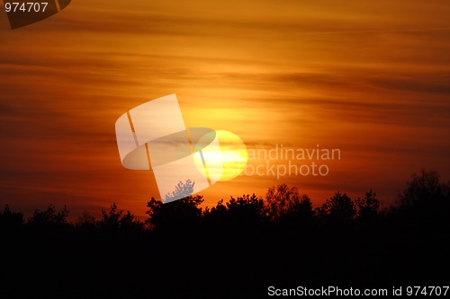 Image of Sunset with big Sun disc