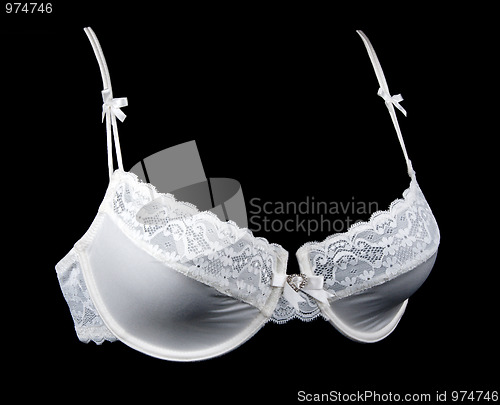 Image of White pat lacy bra