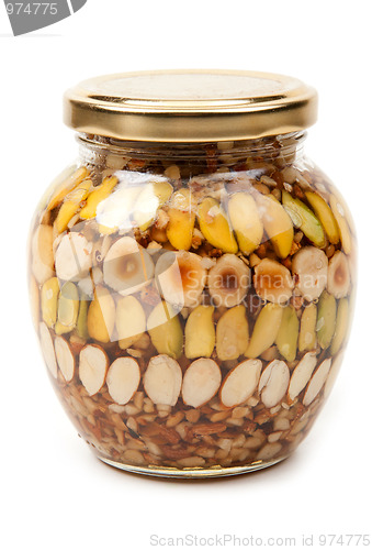 Image of Nuts canned in glass bank