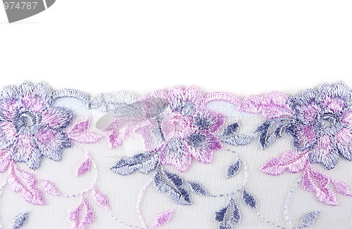 Image of Blue lace with rose pattern