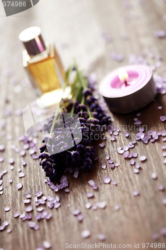 Image of lavender bath salt and massage oil