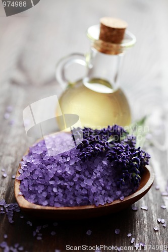 Image of lavender bath salt and massage oil
