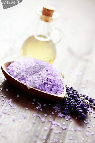Image of lavender bath salt and massage oil
