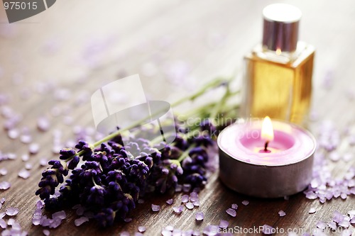 Image of lavender bath salt and massage oil