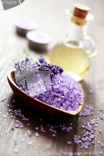 Image of lavender bath salt and massage oil