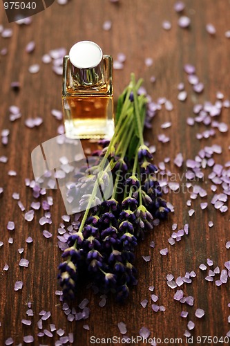 Image of lavender bath salt and massage oil