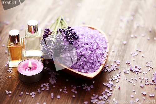 Image of lavender bath salt and massage oil