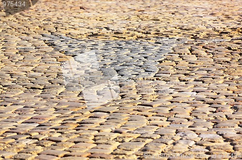 Image of Granite cobblestone pavement detail