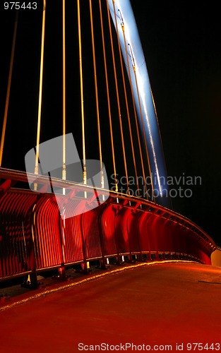Image of Pedestrian bridge detail at night