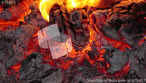 Image of Bonfire red heat close up