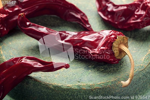 Image of Dried red chili peppers