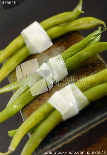 Image of Cooked green bean's bunches