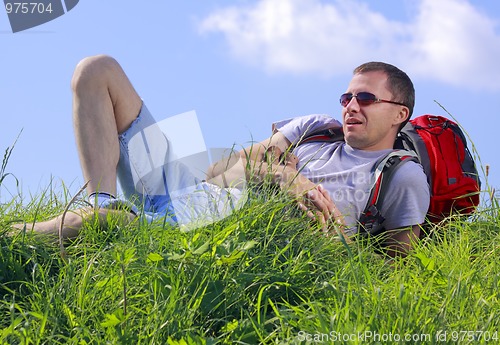 Image of Hiker resting