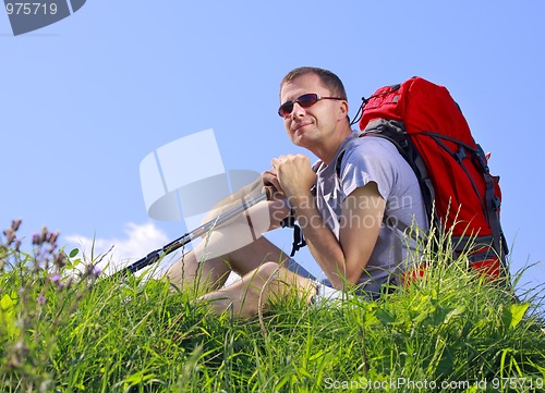 Image of Hiker resting