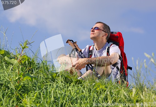 Image of Hiker resting