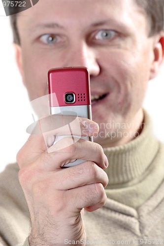 Image of Man with cell phone
