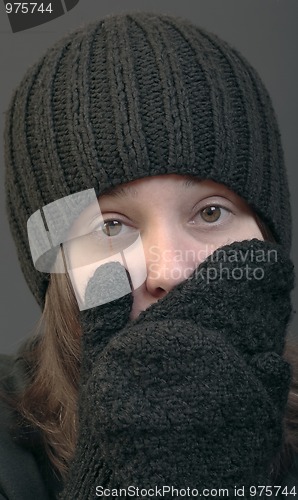 Image of Woman in woolen cap