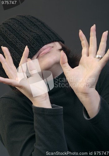 Image of Woman in woolen cap