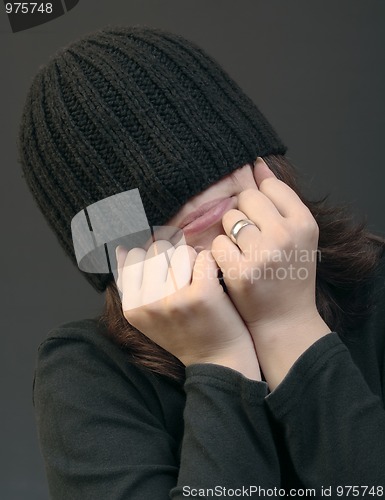 Image of Woman in woolen cap