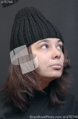 Image of Woman in woolen cap