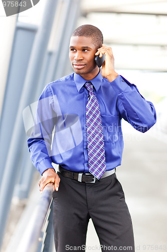 Image of Black businessman on the phone