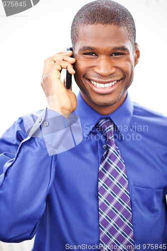Image of Black businessman on the phone