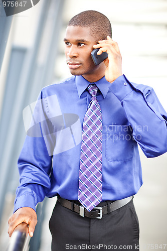 Image of Black businessman on the phone