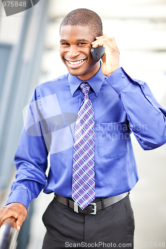 Image of Black businessman on the phone