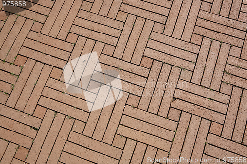 Image of Brick pavement in city