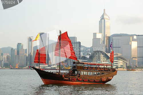 Image of junk boat in Hong kong