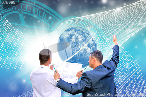 Image of new mentality in free outer space