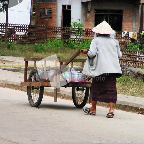 Image of Food seller. Savvanakhet, Laos