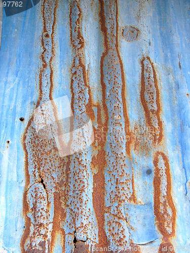 Image of Blue corrugated metal