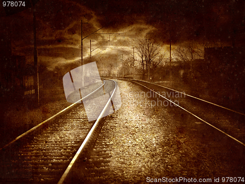 Image of Vintage collage - old railroad