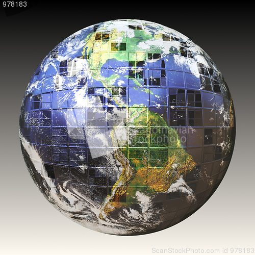 Image of 3D Wire Frame Earth