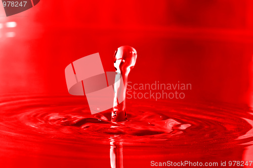 Image of Red Liquid Droplet Splash