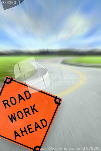 Image of Road Work Ahead Concept