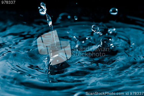 Image of Blue Water Droplets Splash