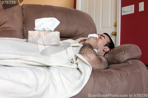 Image of Sick Man on the Couch