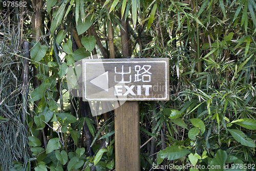 Image of exit sign in the natural park