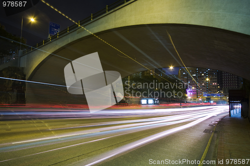 Image of Traffic on the move at night 