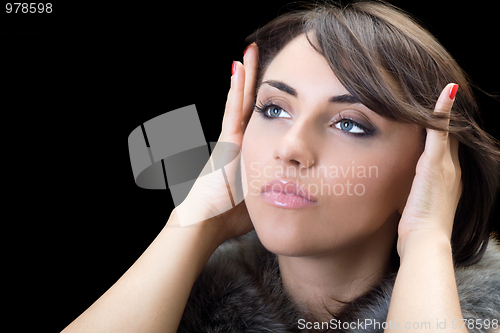 Image of thoughtful brunette