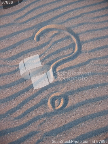 Image of Questionmark in sand