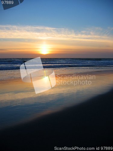 Image of Sunset over the ocean