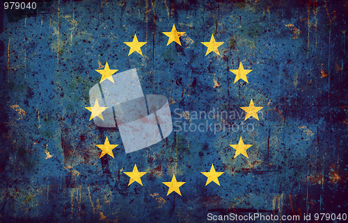 Image of Grunge flag of European union