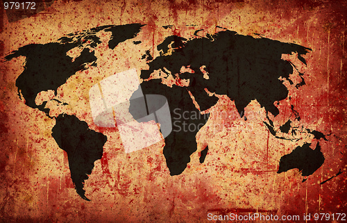 Image of Grunge world map